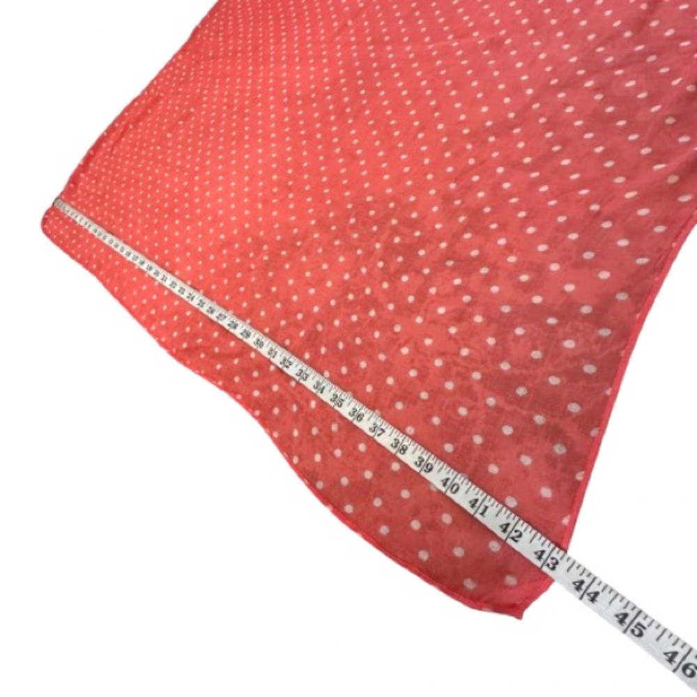 JCP Coral & White Polka Dot Viscose Wraparound Beach & Multi Purpose Wear Scarf - Picture 11 of 13